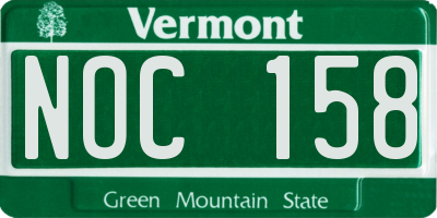 VT license plate NOC158