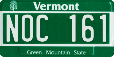 VT license plate NOC161