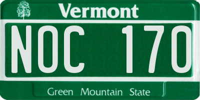 VT license plate NOC170