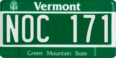 VT license plate NOC171