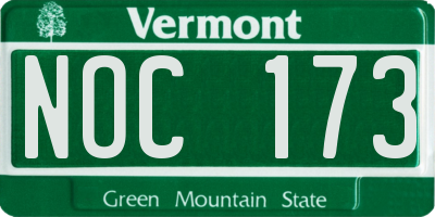 VT license plate NOC173