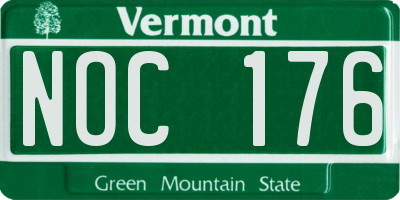 VT license plate NOC176