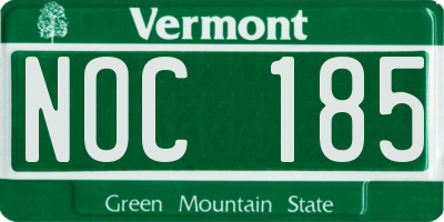 VT license plate NOC185