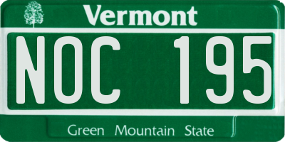 VT license plate NOC195