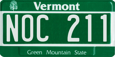 VT license plate NOC211