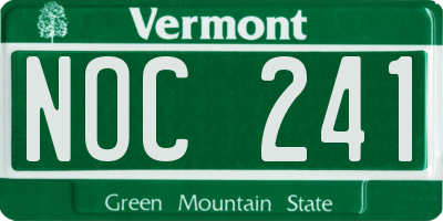 VT license plate NOC241