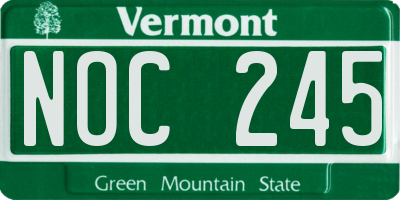 VT license plate NOC245