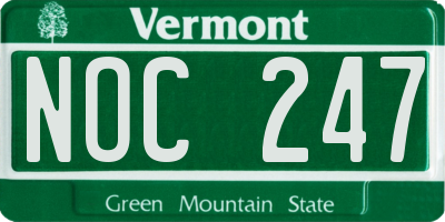 VT license plate NOC247