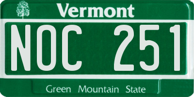 VT license plate NOC251