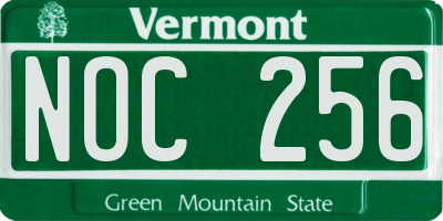 VT license plate NOC256