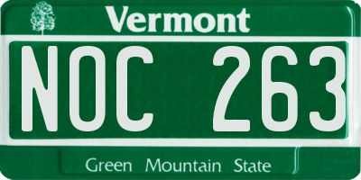 VT license plate NOC263