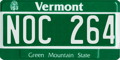 VT license plate NOC264