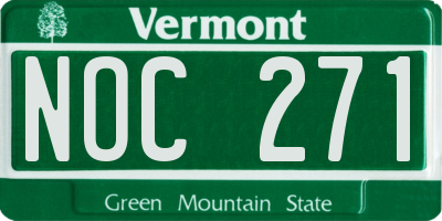 VT license plate NOC271