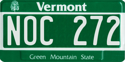 VT license plate NOC272