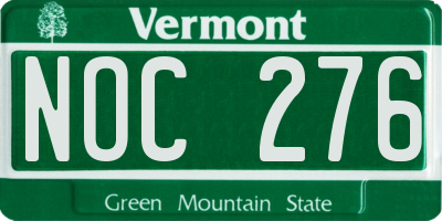 VT license plate NOC276