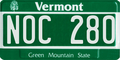 VT license plate NOC280