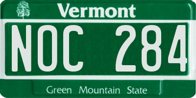 VT license plate NOC284