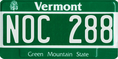 VT license plate NOC288