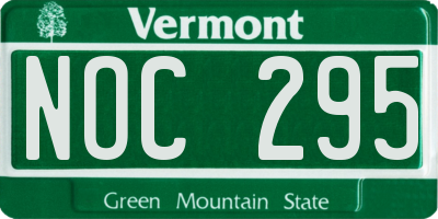 VT license plate NOC295