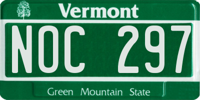 VT license plate NOC297