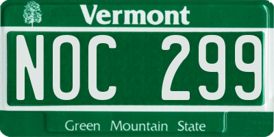 VT license plate NOC299