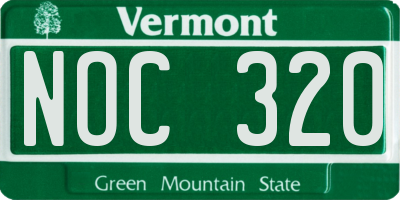 VT license plate NOC320