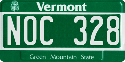 VT license plate NOC328