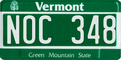VT license plate NOC348