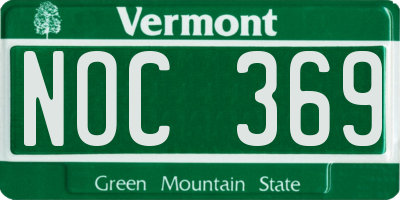 VT license plate NOC369