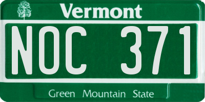 VT license plate NOC371