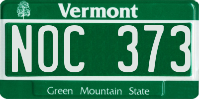 VT license plate NOC373