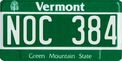VT license plate NOC384