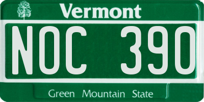 VT license plate NOC390