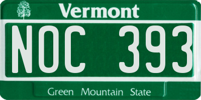 VT license plate NOC393