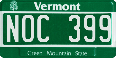 VT license plate NOC399