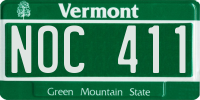 VT license plate NOC411