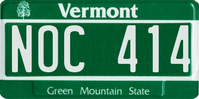 VT license plate NOC414
