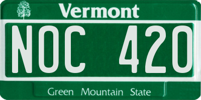 VT license plate NOC420