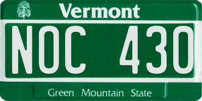 VT license plate NOC430
