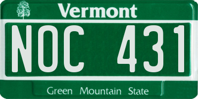 VT license plate NOC431