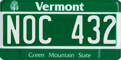 VT license plate NOC432