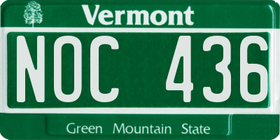 VT license plate NOC436
