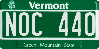 VT license plate NOC440