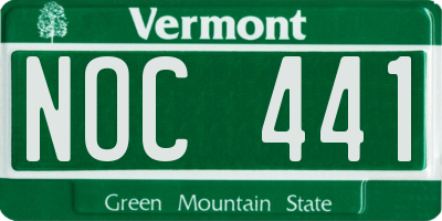 VT license plate NOC441