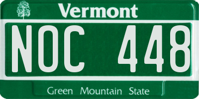 VT license plate NOC448