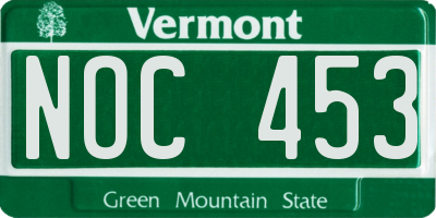 VT license plate NOC453
