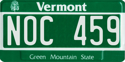 VT license plate NOC459