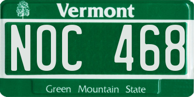 VT license plate NOC468
