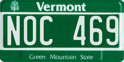 VT license plate NOC469