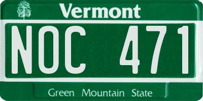 VT license plate NOC471